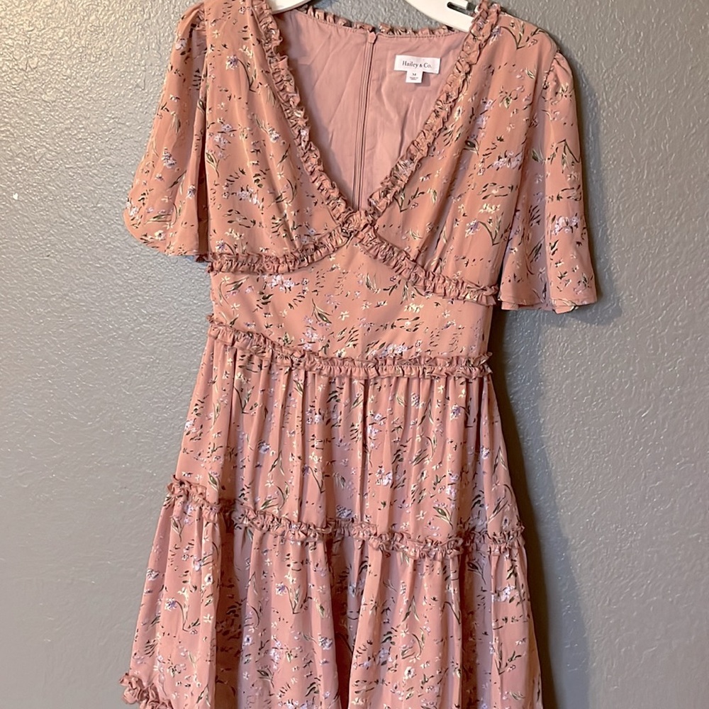 Hailey & co blush floral dress Medium EEUC